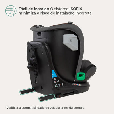 Cadeirinha De Bebê Para Carro Infanti Nonna 360° Bege Crepe - Redutor acolchoado com memory foam